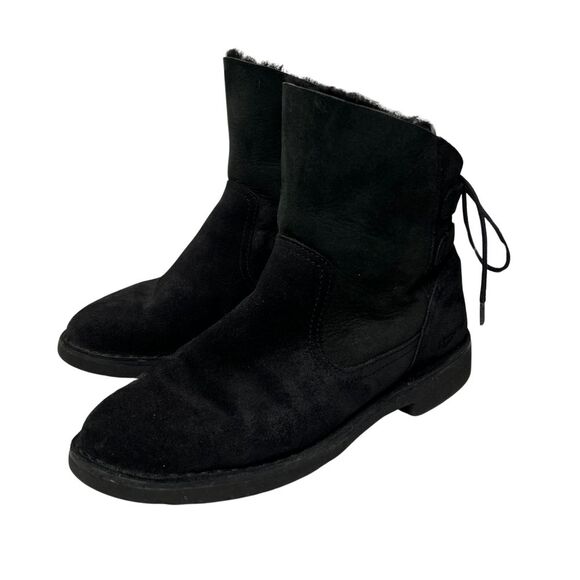 UGG Shoes - Ugg Women's Naiyah Lace-back Wool Suede Black Boot Size 7
